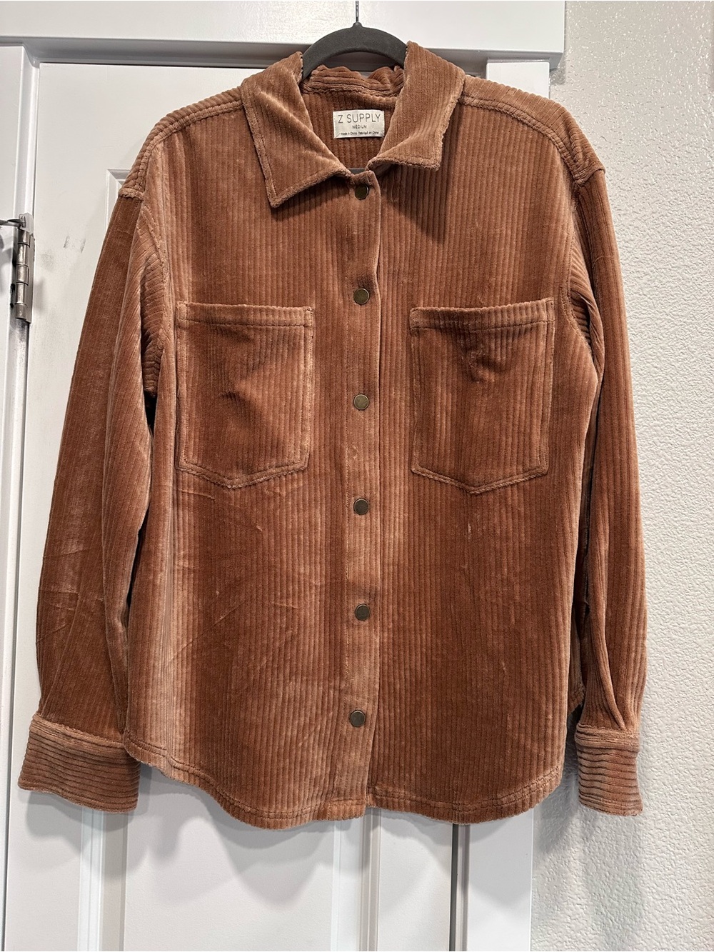 Z Supply Corduroy Shacket in Chestnut Brown